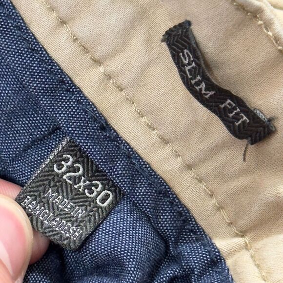 JACHS New York Chino Pants Mens 32x30 Tan Straight Leg Slim Fit Slash Pockets - Picture 5 of 7